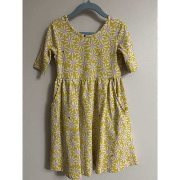 Hanna Andersson Yellow Daisy Ladybug Skater Dress Girls Kids Size 5 - Picture 1 of 9